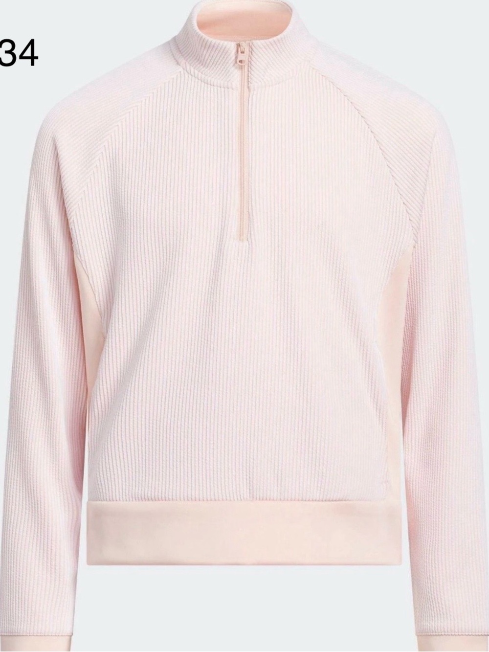 adidas Women's Light Pink Half-Zip Sweatshirt
